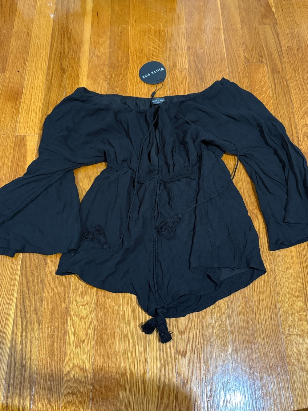 White fox boutique Black Off-Shoulder Romper
